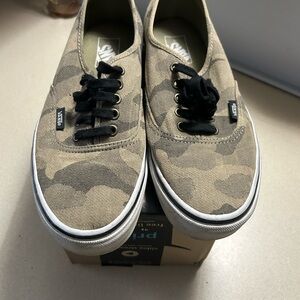 Vans Men's Camouflage Sneakers - Beige and Black